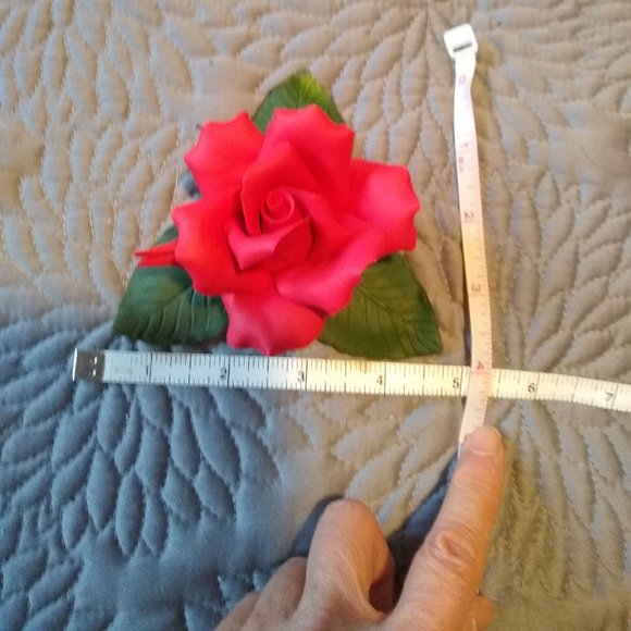 Vintage 60s Italian genuine Capodimonte Porcelain Flower, Rose NWT - Picture 8 of 11